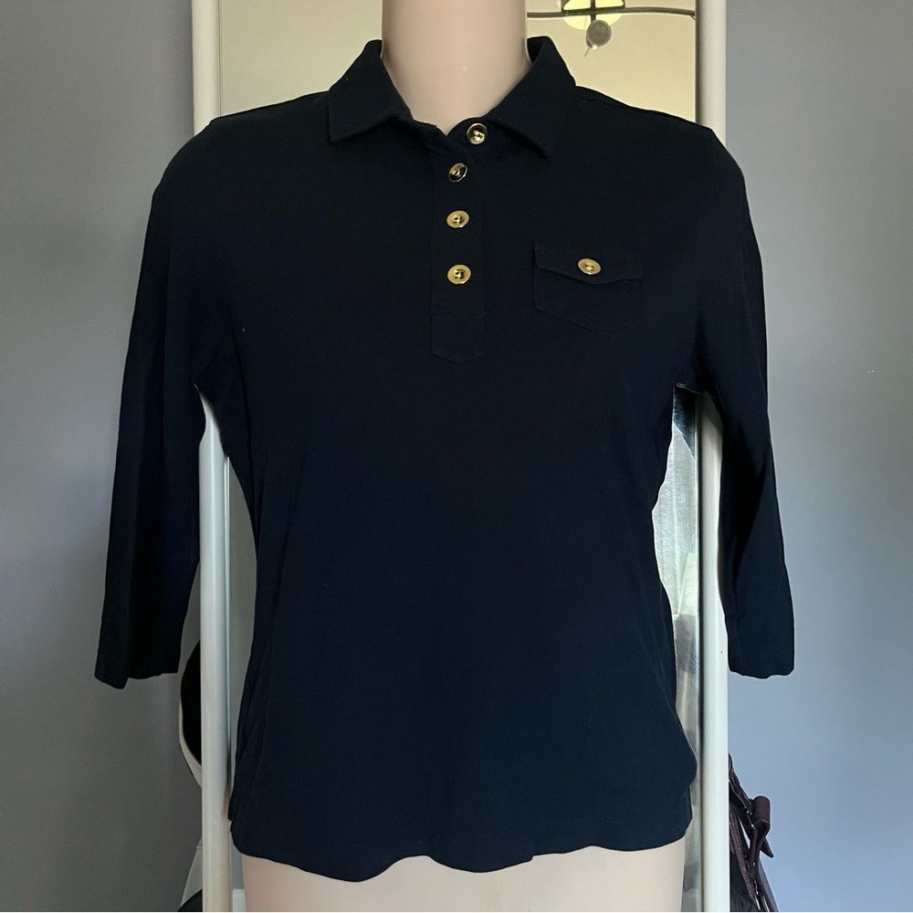Talbots 3/4 Length Sleeve Button-Up Shirt Size Small, Petite